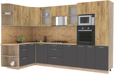 Готовая кухня Интерлиния Мила 1.68x3.2 левая - фото