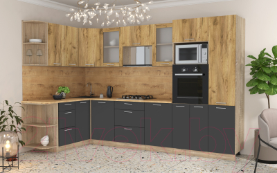 Готовая кухня Интерлиния Мила 1.68x3.2 левая