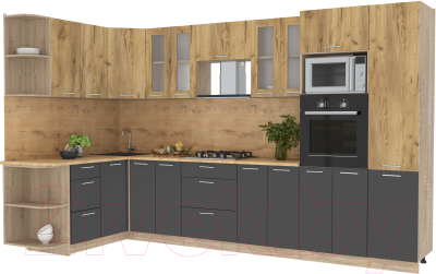 Готовая кухня Интерлиния Мила 1.68x3.4 левая - фото