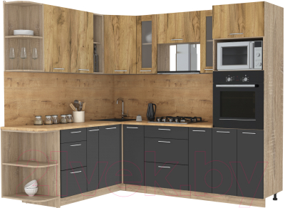 Готовая кухня Интерлиния Мила 1.88x2.4 левая - фото