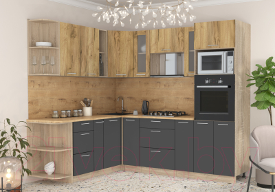 Готовая кухня Интерлиния Мила 1.88x2.4 левая