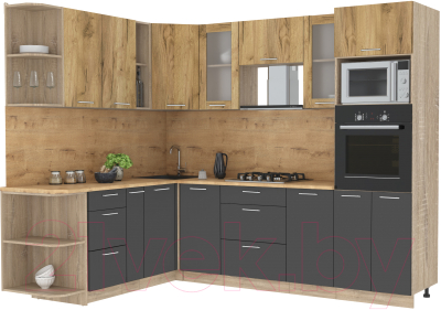 Готовая кухня Интерлиния Мила 1.88x2.6 левая - фото