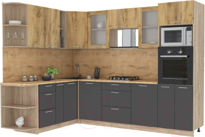 Готовая кухня Интерлиния Мила 1.88x2.8 левая - фото