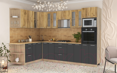 Готовая кухня Интерлиния Мила 1.88x3.0 левая