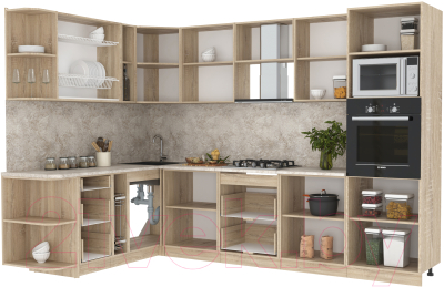 Готовая кухня Интерлиния Мила 1.88x3.0 левая