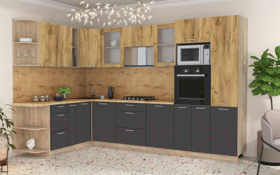 Готовая кухня Интерлиния Мила 1.88x3.2 левая