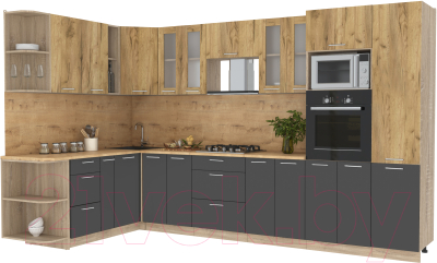 Готовая кухня Интерлиния Мила 1.88x3.4 левая - фото