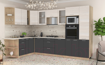 Готовая кухня Интерлиния Мила 1.88x3.2 левая