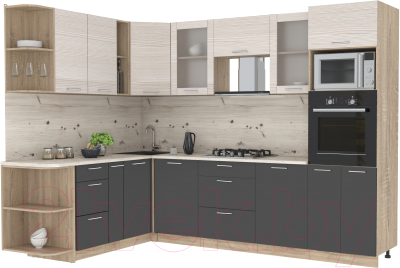 Готовая кухня Интерлиния Мила 1.88x2.8 левая - фото