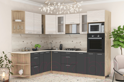 Готовая кухня Интерлиния Мила 1.88x2.6 левая
