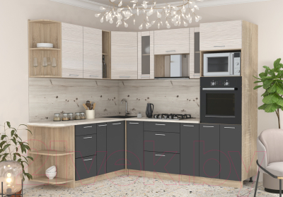 Готовая кухня Интерлиния Мила 1.88x2.4 левая