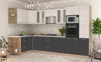 Готовая кухня Интерлиния Мила 1.68x3.4 левая