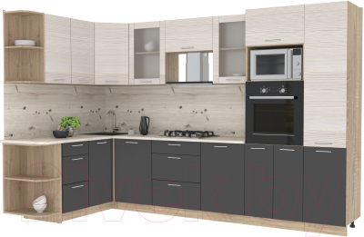 Готовая кухня Интерлиния Мила 1.68x3.2 левая - фото