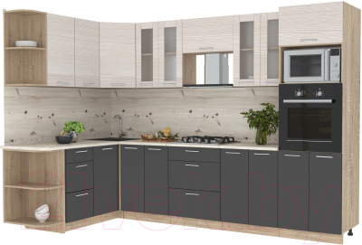 Готовая кухня Интерлиния Мила 1.68x3.0 левая - фото