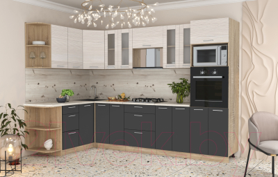 Готовая кухня Интерлиния Мила 1.68x3.0 левая