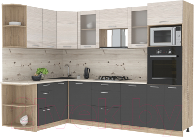 Готовая кухня Интерлиния Мила 1.68x2.8 левая - фото