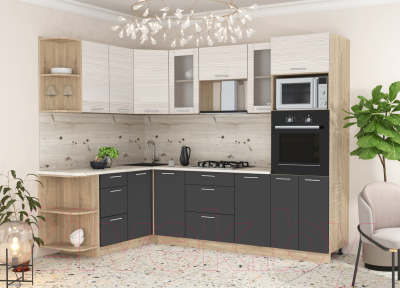 Готовая кухня Интерлиния Мила 1.68x2.6 левая