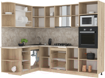 Готовая кухня Интерлиния Мила 1.68x2.6 левая