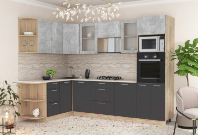 Готовая кухня Интерлиния Мила 1.68x2.8 левая