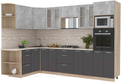 Готовая кухня Интерлиния Мила 1.68x3.0 левая - фото