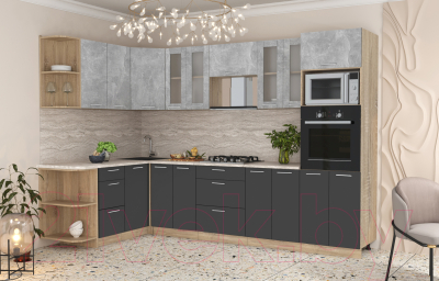 Готовая кухня Интерлиния Мила 1.68x3.0 левая