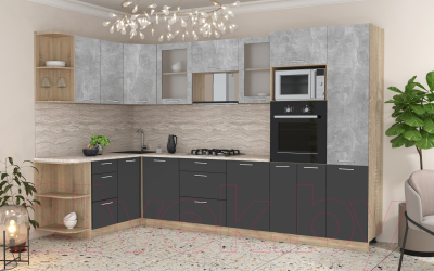 Готовая кухня Интерлиния Мила 1.68x3.2 левая