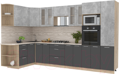 Готовая кухня Интерлиния Мила 1.68x3.4 левая - фото