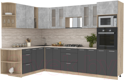 Готовая кухня Интерлиния Мила 1.88x3.0 левая - фото