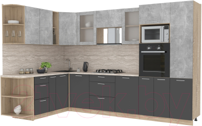 Готовая кухня Интерлиния Мила 1.88x3.2 левая - фото