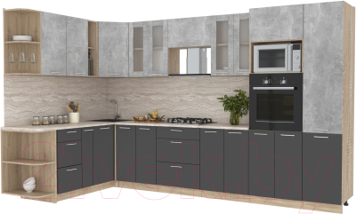 Готовая кухня Интерлиния Мила 1.88x3.4 левая - фото