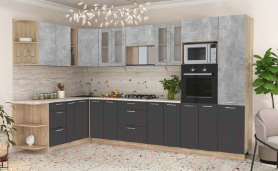 Готовая кухня Интерлиния Мила 1.88x3.4 левая