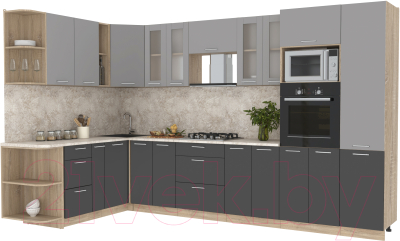 Готовая кухня Интерлиния Мила 1.88x3.4 левая - фото