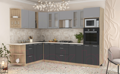 Готовая кухня Интерлиния Мила 1.88x3.0 левая