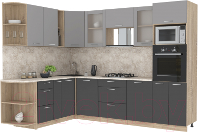 Готовая кухня Интерлиния Мила 1.88x2.8 левая - фото