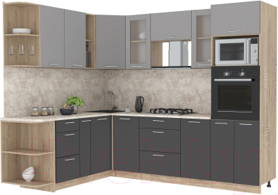 Готовая кухня Интерлиния Мила 1.88x2.6 левая - фото