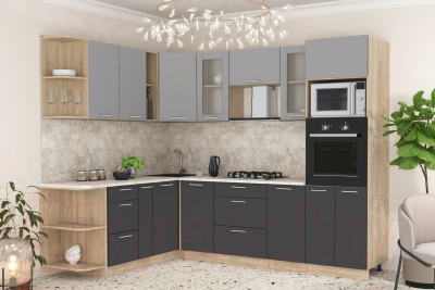 Готовая кухня Интерлиния Мила 1.88x2.6 левая