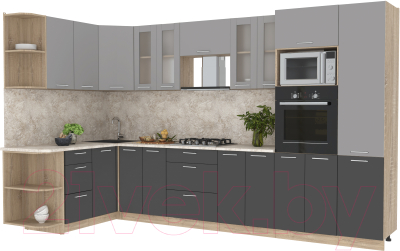 Готовая кухня Интерлиния Мила 1.68x3.4 левая - фото