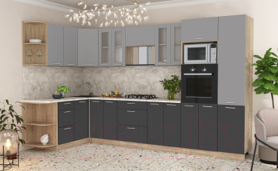 Готовая кухня Интерлиния Мила 1.68x3.4 левая