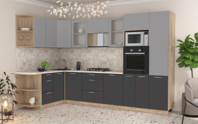 Готовая кухня Интерлиния Мила 1.68x3.2 левая