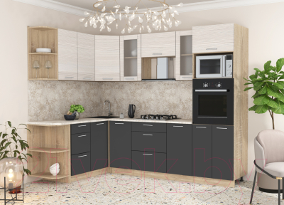 Готовая кухня Интерлиния Мила 1.68x2.6 левая