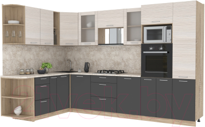 Готовая кухня Интерлиния Мила 1.88x3.2 левая - фото