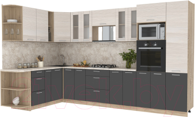 Готовая кухня Интерлиния Мила 1.88x3.4 левая - фото