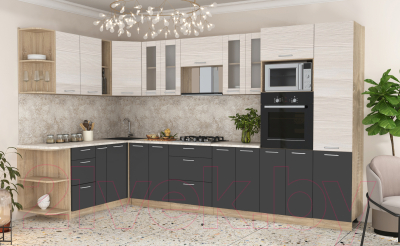 Готовая кухня Интерлиния Мила 1.88x3.4 левая