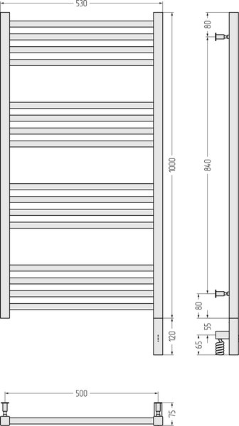 Полотенцесушитель электрический Сунержа Модус 3.0 100x50 / 31-5701-1050