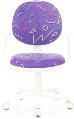 Кресло детское Бюрократ CH-W 356AXSN (фиолетовый Sticks 08/пластик белый)