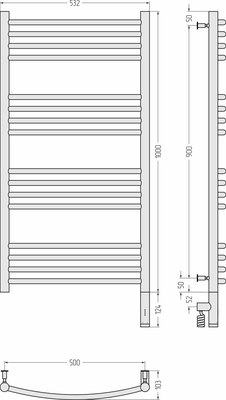 Полотенцесушитель электрический Сунержа Богема 3.0 100x50 / 00-5803-1050