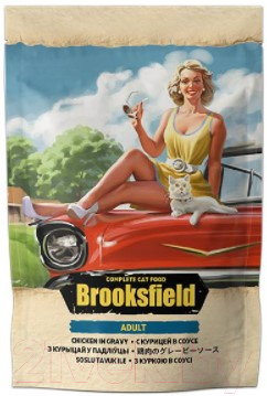 Влажный корм для кошек Brooksfield Adult Cat Chicken курица в соусе / 5657002 - фото