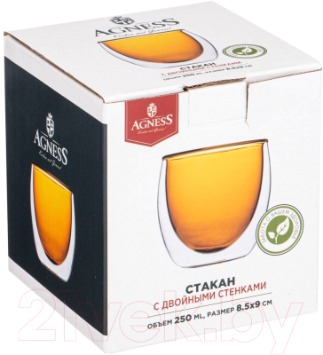 Стакан для горячих напитков Agness 249-219