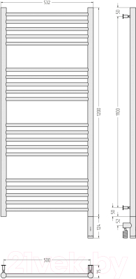 Полотенцесушитель электрический Сунержа Богема 3.0 120x50 / 30-5805-1250