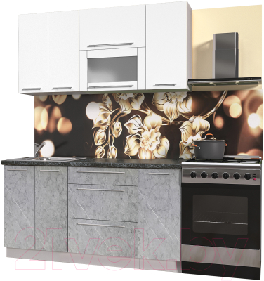 Кухонный гарнитур Интерлиния Мила Пластик 1.6 В - фото